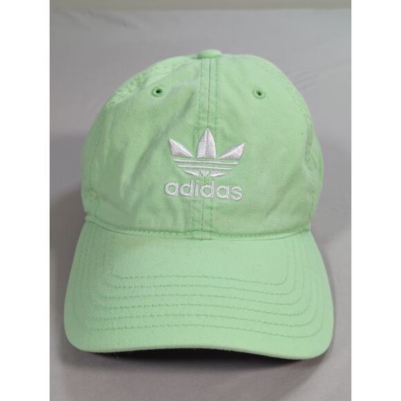 Adidas Originals Trefoil Dad Hat Green 100 Cotton Adjustable Strapback Cap - Picture 1 of 12